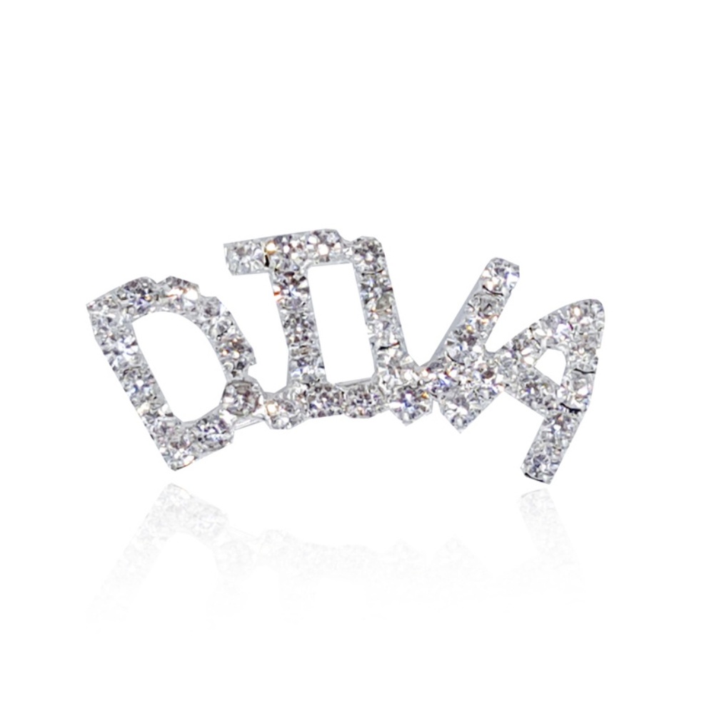 Sparkling Rhinestone "DIVA" Word Brooch Pin - Picture 3 of 3